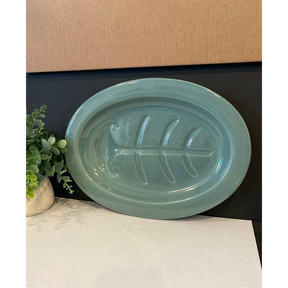 Vintage Oval Ceramic Meat Serving Platter 15”